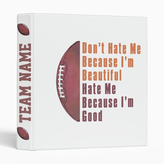 Im Beautiful Im Good Football 3 Ring Binder (Front/Spine)