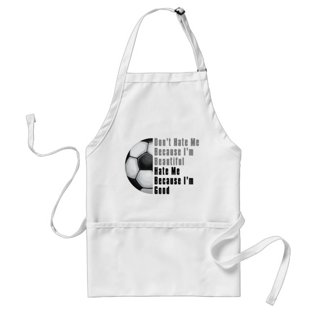 Im Beautiful Im Good Soccer Ball Adult Apron (Front)