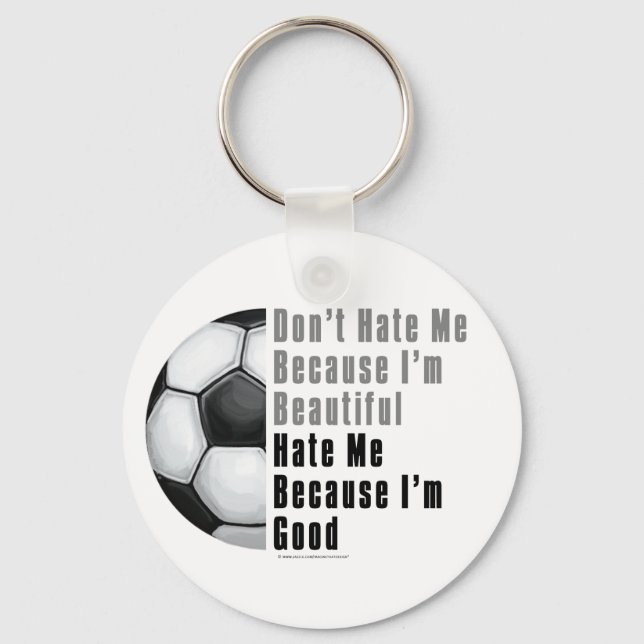 Im Beautiful Im Good Soccer Ball Keychain (Front)