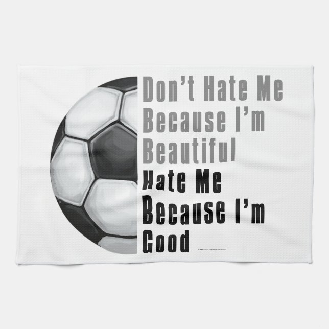 Im Beautiful Im Good Soccer Ball Kitchen Towel (Horizontal)
