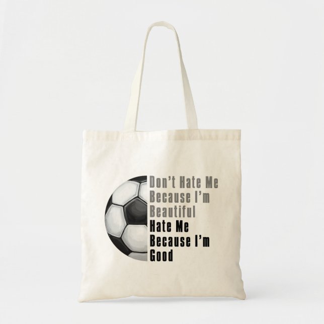 Im Beautiful Im Good Soccer Ball Tote Bag (Front)