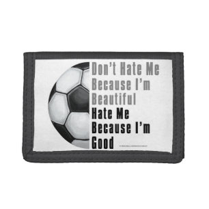 Im Beautiful Im Good Soccer Ball Trifold Wallet