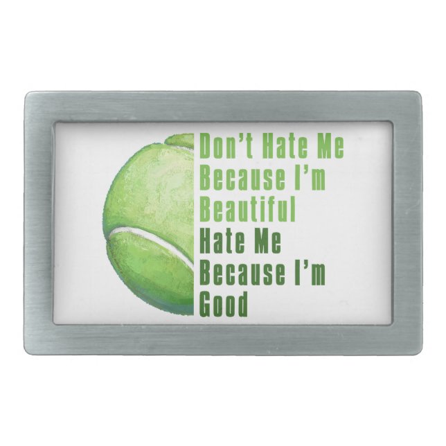 Im Beautiful Im Good Tennis Ball Belt Buckle (Front)