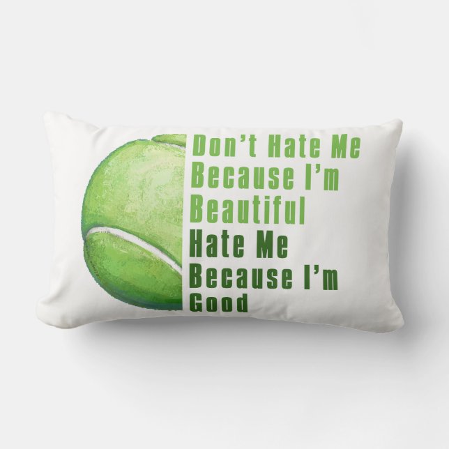 Im Beautiful Im Good Tennis Ball Lumbar Pillow (Front)