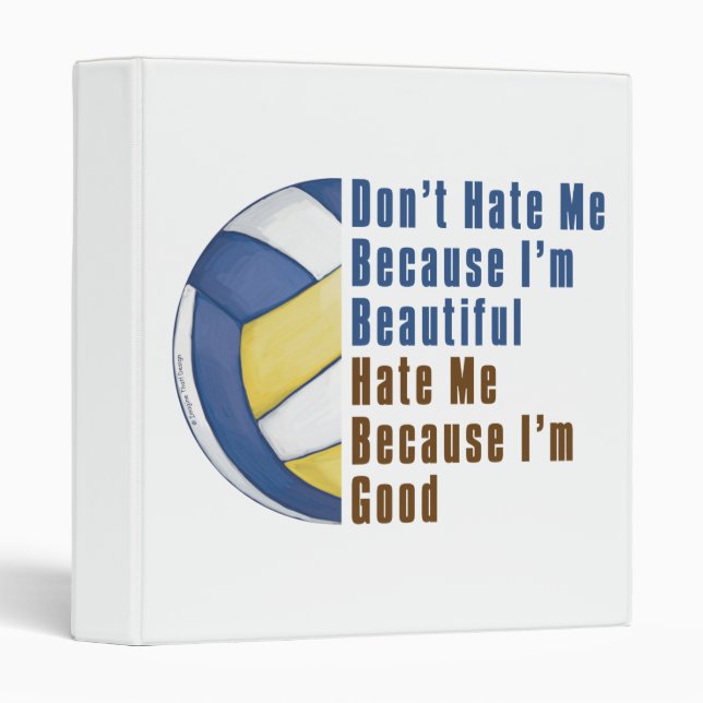 Im Beautiful Im Good Volleyball 3 Ring Binder (Front/Spine)