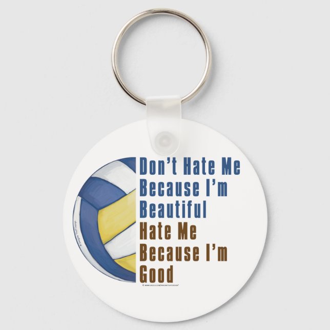 Im Beautiful Im Good Volleyball Keychain (Front)