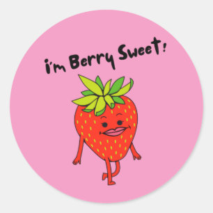 I'm Berry Sweet! - Funny Fruit Pun Classic Round Sticker
