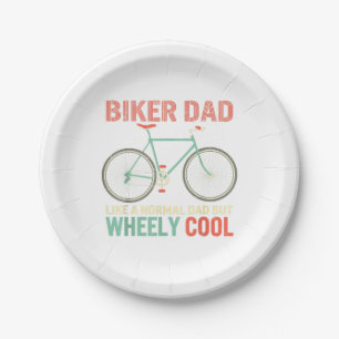 I'm Biker Dad Fathers Day Wheely Cooler bicycle Bi Paper Plates