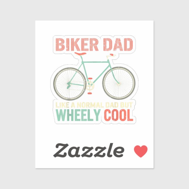 I'm Biker Dad Fathers Day Wheely Cooler bicycle Bi Sticker (Sheet)