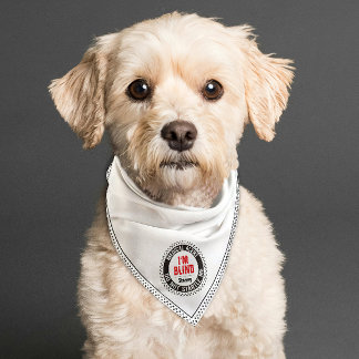 I'm Blind Pet Medical Alert Custom Name White Red Bandana