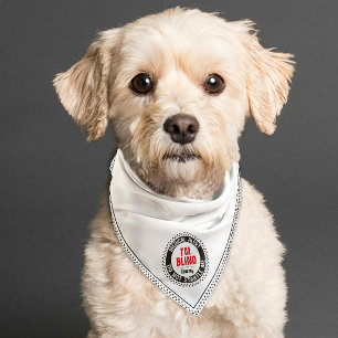 I'm Blind Pet Medical Alert Custom Name White Red Bandana