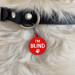 I&#39;m Blind Text With Custom Name And Number Pet Name Tag