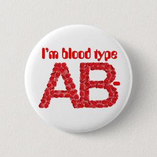 I'm blood type AB negative Button