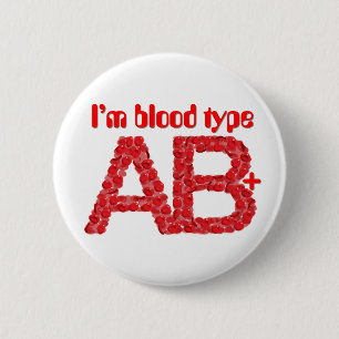 I'm blood type AB positive Button