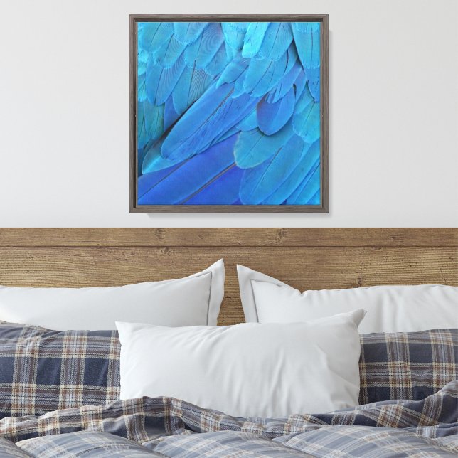 I'm blue - Macaw feathers Canvas Print (Insitu(Bedroom))