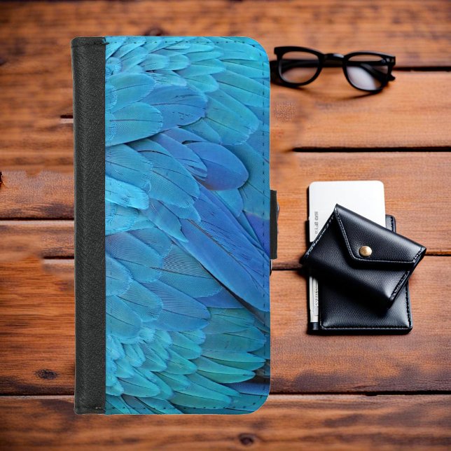 I'm blue - Macaw feathers iPhone Wallet Case (Creator Uploaded)