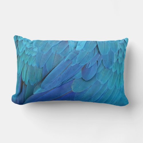 Im blue _ Macaw feathers Lumbar Pillow