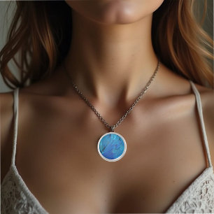 I'm blue - Macaw feathers Silver Plated Necklace