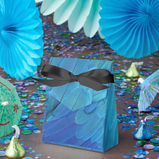 I'm blue - parrot feathers close up  favor boxes (Party)