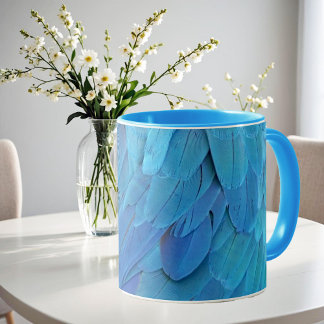 I'm blue - parrot feathers close up  mug