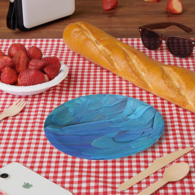 I'm blue - parrot feathers close up  paper plates (Picnic)
