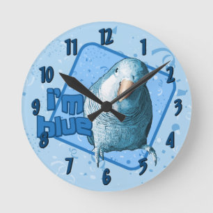 I'm Blue Quaker Parakeet Clock