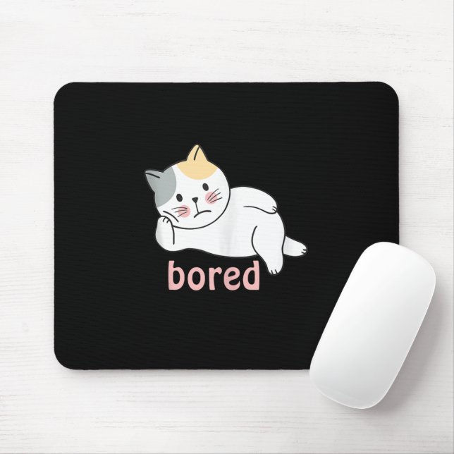 I'm bored cute Kitty Cat Animal Mouse Pad (With Mouse)