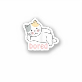 I'm bored cute Kitty Cat Animal Sticker