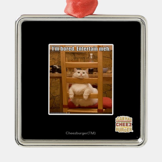 I'm bored. metal ornament (Front)