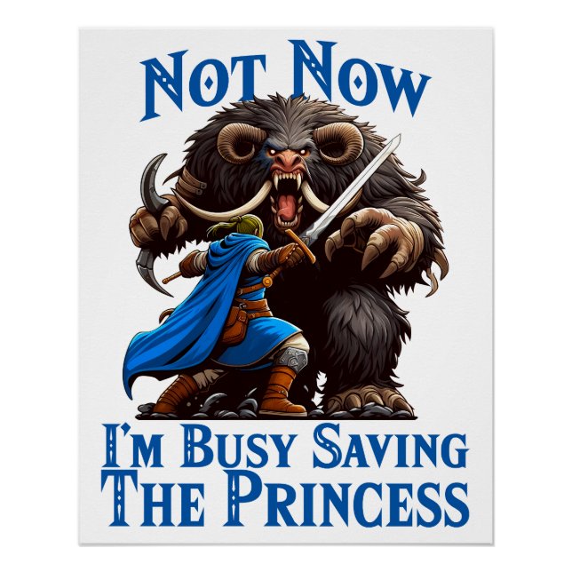 I'm Busy Saving The Princess Poster (Front)