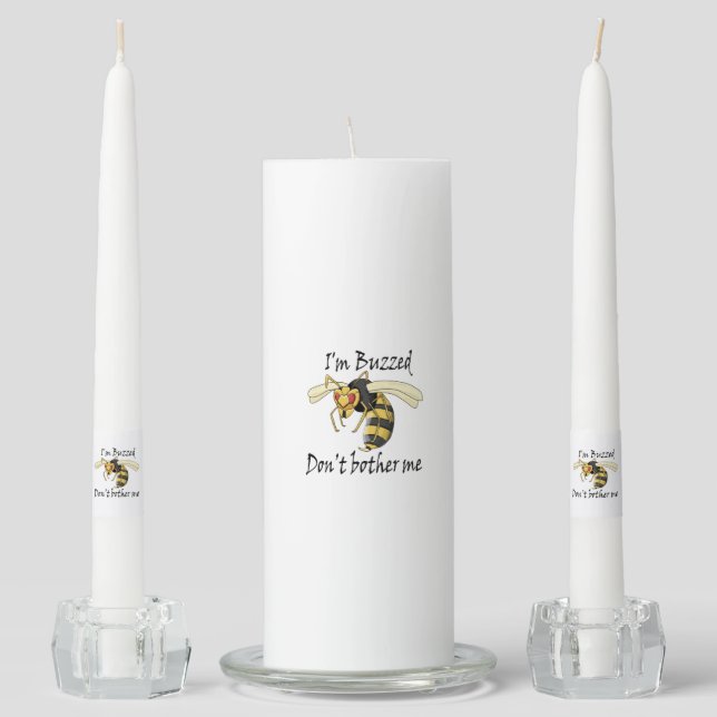 I'm buzzed don't bother me unity candle set (Front)