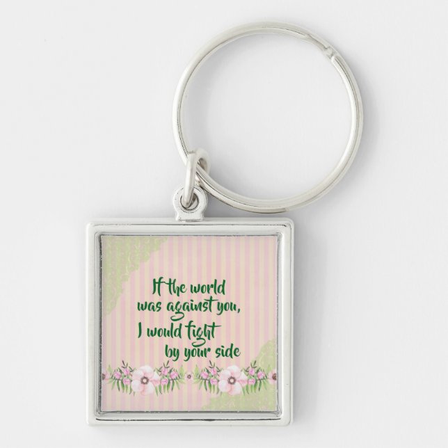 I'm by your side Encouragement Quote Keychain (Front)