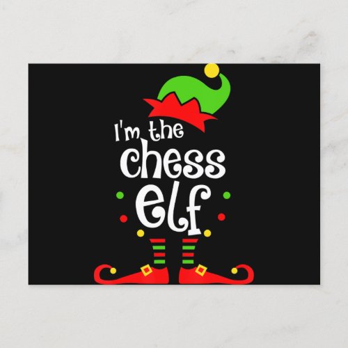 im  chess elf xmas family friend christmas gift announcement postcard