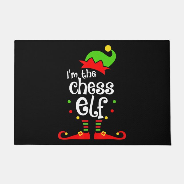 im  chess elf xmas family friend christmas gift doormat (Front)