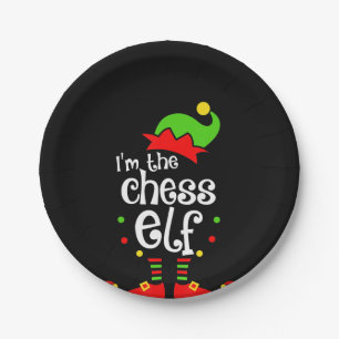 im chess elf xmas family friend christmas gift paper plates