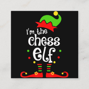 im chess elf xmas family friend christmas gift square business card