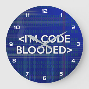 I'M CODE BLOODED LARGE CLOCK