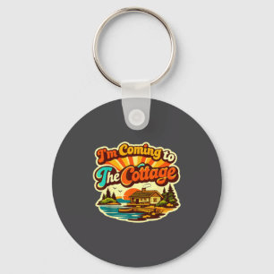 I'm Coming To The Cottage Romance Hockey Coupl Keychain