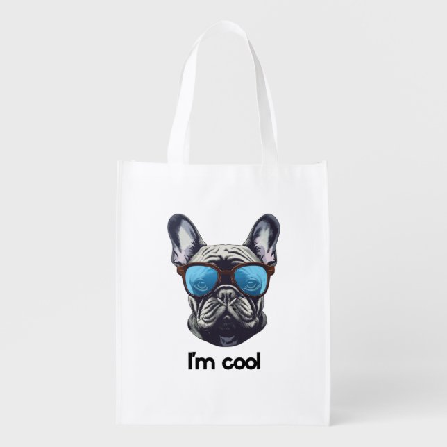 I'm Cool Dog Grocery Bag (Front)