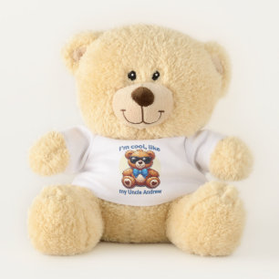 I'm Cool Teddy Bear with Blue Bow Customizable