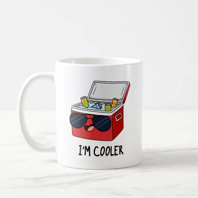 I'm Cooler Funny Ice Cooler Box Pun  Coffee Mug (Left)