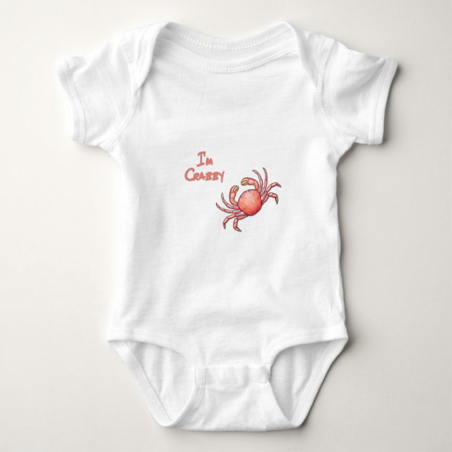 I'm Crabby Crustacean Baby Bodysuit (Front)