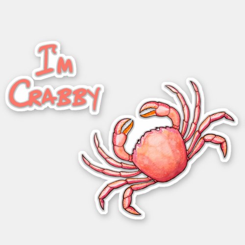 Im Crabby Crustacean Cutout Sticker