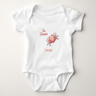 I'm Crabby Crustacean Personalized Baby Name Bodysuit