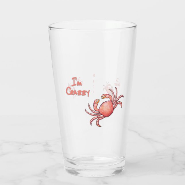 I'm Crabby with Name Crustacean Glass (Back)