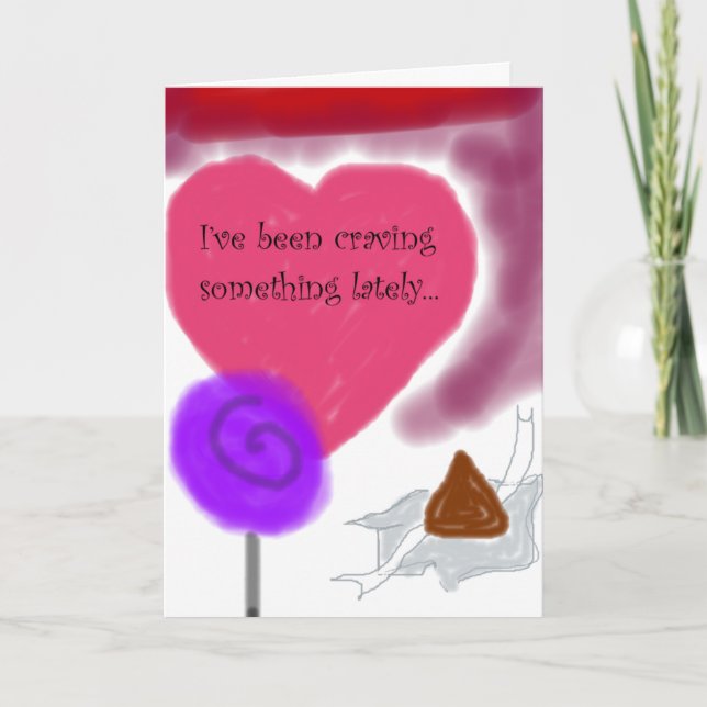 "I'm Craving You" Romantic Candy Sweetheart Card (Front)