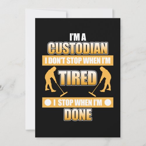 Im Custodian School Caretaker Janitor Appreciatio Thank You Card