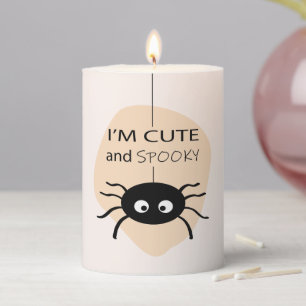 I'm Cute and Spooky Spider l Halloween Decor Pillar Candle