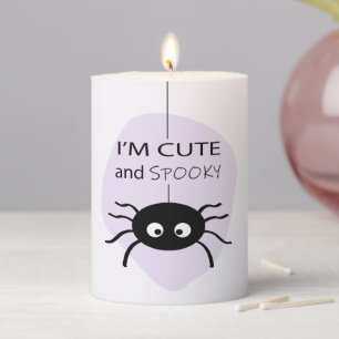 I'm Cute and Spooky Spider l Halloween Decor Pillar Candle