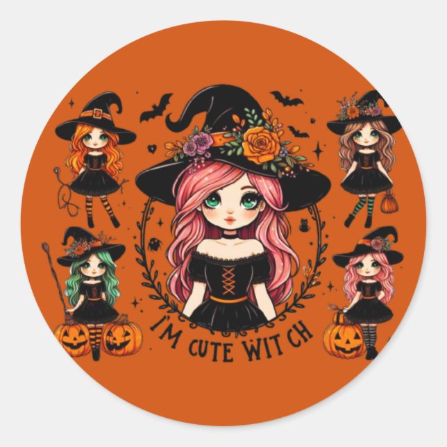 I'm Cute Witch Stickers  (Front)